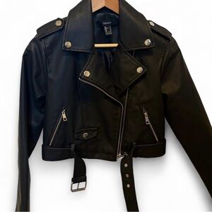 Forever 21 Black Faux Leather Moto Jacket